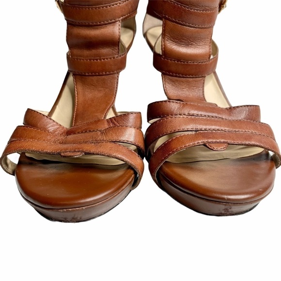 Franco Sarto Clash Leather Double Adjustable Buckle Straps Sandal Heels Size 7 - Picture 5 of 11